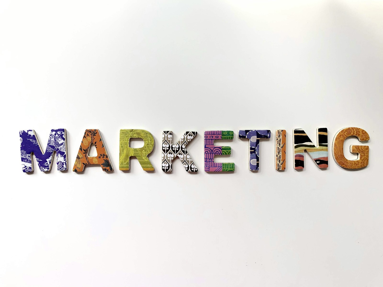 Affordable Digital Marketing Services: multicolored marketing freestanding letter